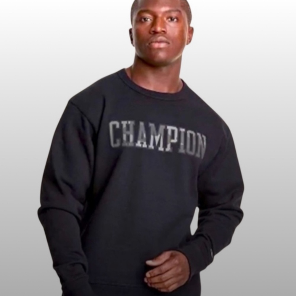 Champion Men’s Performance Crew Sweatshirt Camo Logo Army Green Size S